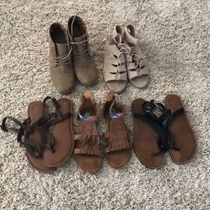 5 pairs of girls shoes. Range from sz 2-3.